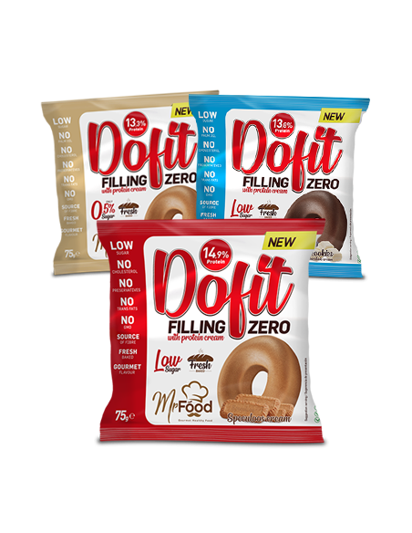 Dofit Zero à la crème protéinée goût Spéculoos (12 unités). Donut