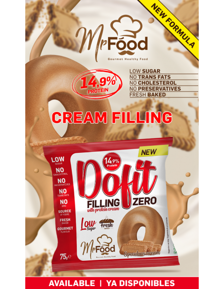 Dofit Zero con crema Protéica sabor Speculoos (12uds). Rosquilla