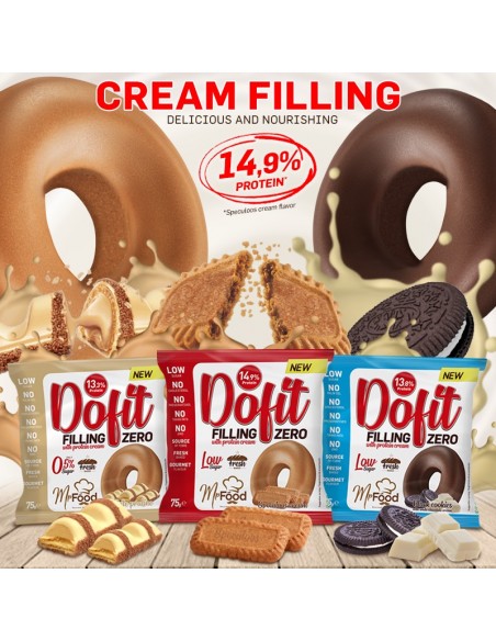 Dofit Zero with Speculoos flavoured protein cream (12 pieces). Doughnut