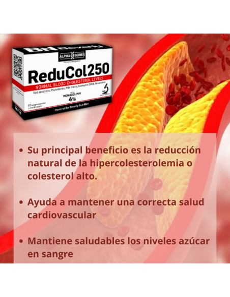 ReduCol250 Levure de riz rouge. Cholestérol