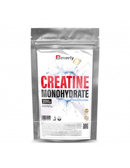 CREATINE MONOHYDRATE | 200 g - 66 portions |Masse musculaire, endurance, force | Vegan | Sans gluten