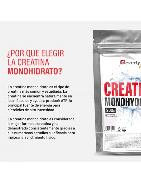 CREATINE MONOHYDRATE | 200 g - 66 portions |Masse musculaire, endurance, force | Vegan | Sans gluten