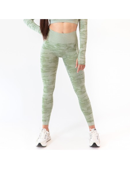 IMPERIA -Legging camouflage froncé sans coutures