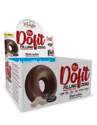 Dofit Zero con crema Protéica sabor Black Cookies (12uds). Rosquilla