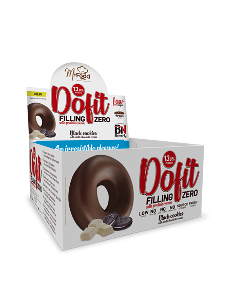 Dofit Zero con crema Protéica sabor Black Cookies (12uds). Rosquilla