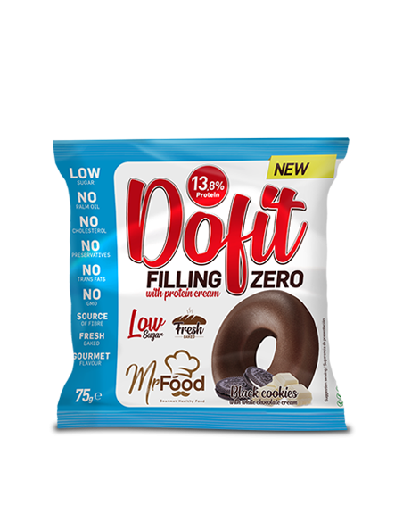 Dofit Zero con crema Protéica sabor Black Cookies (12uds). Rosquilla